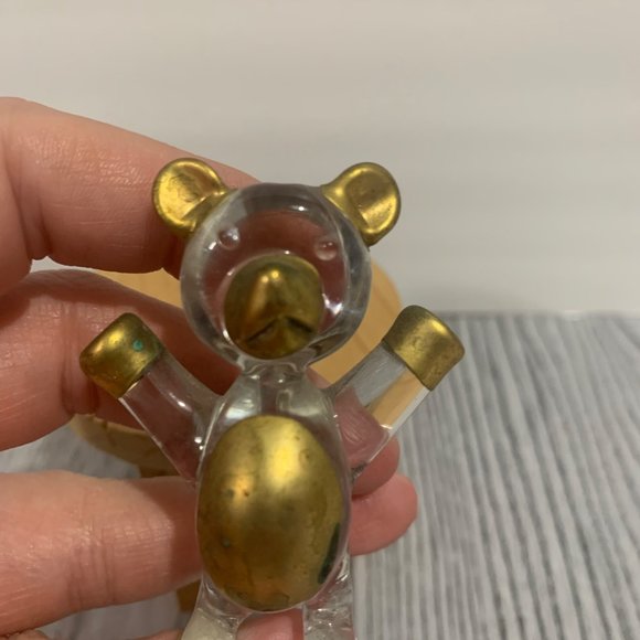 PAC Prestige American Corp Glass Art And Brass Bear Figurine - Picture 4 of 6